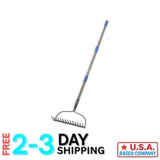 Lightweight 5FT Garden Rake with 14 Tines - Essential Tool for Every Gardener