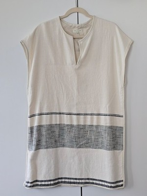Rag & Bone Cotton Linen ELSA TUNIC DRESS Size M White and black