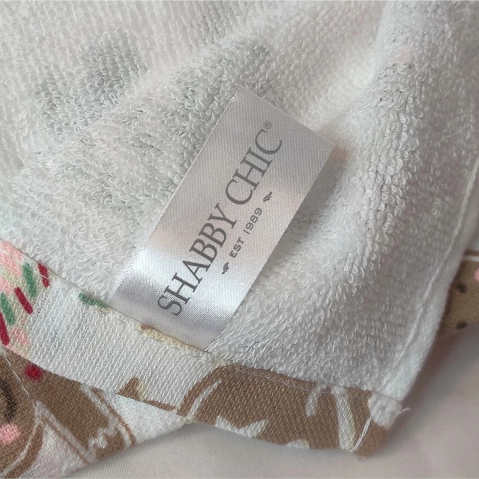 Toallas de mano de cocina de Navidad Shabby Chic rosa pastel pan de jengibre Foto 4 de 4