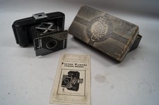 Falcon Junior Camera Bakelite Bellows BW Camera w Original Box Manual WORKS E343