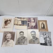 Vintage Black  White Lot Of 8 Various Wedding Photos Military Prints