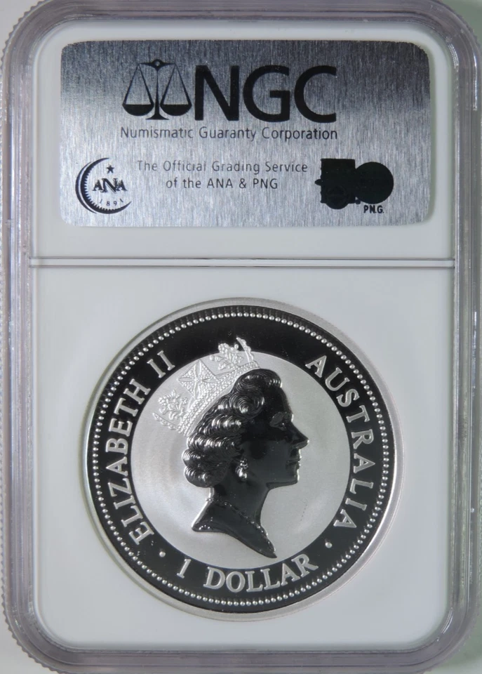 1997 Australia Kookaburra 1oz .999 Silver $1 Coin NGC MS69 - Image 2 of 4
