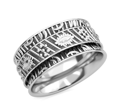 925 Sterling Silber Spinner ANGST STRESS Fidget Ring Größe 11 D'JOY Schmuck 