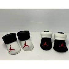 Baby Socks Jordan Jumpman Logo Black & White Infant Newborn Booties 4 Piece