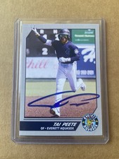 Tai Peete Everett Aquasox 2025 Autographed Card Seattle Mariners Signed