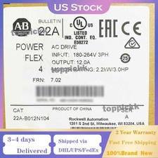 NEW AB 22A-B012N104 PowerFlex 4 2.2 kW 3 HP AC Drive AB 22AB012N104 US Free Tax