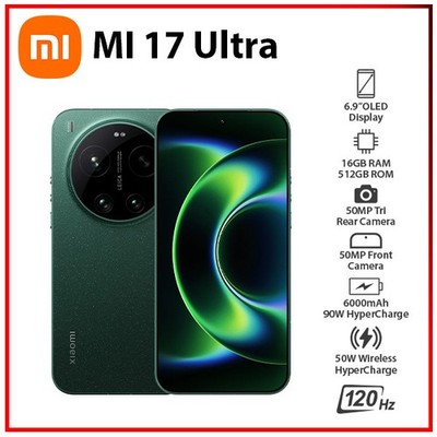 Xiaomi 17 Ultra 5G 16GB+512GB GREEN Dual SIM Unlocked Android Cell Phone