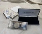 Year 1996 $100 Bill Silver Ingot Bar -4 TROY OUNCES .999 SILVER with COA Proof