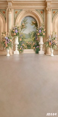 10'x20'CP Arco Colonna Floreale Scenico Tessuto Microfibra Sfondo SD384 - Foto 2 di 7