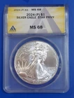 2024 (P) $1 American Silver Eagle Star Privy 1 oz ANACS Certified MS68