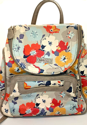 MultiSac Major Backpack Perfect Petal Floral Pattern Adjustable Vegan Leather