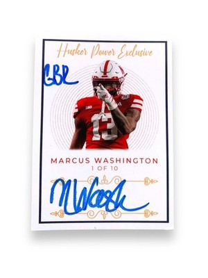Marcus Washington #13 Nebraska Football Card 2023 GBR Edition
