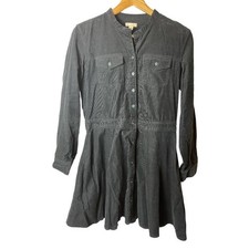 Gap Black Corduroy Long Sleeve Fit & Flare Dress Women's Size 4