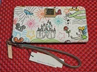 Disney Parks Dooney & Bourke Sketch Wallet Wristlet Castle Mickey Minnie New A