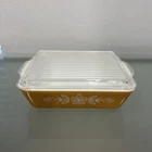 VINTAGE PYREX # 0503 1.5 qt. Butterfly Gold REFRIGERATOR DISH WITH LID 8.5x7