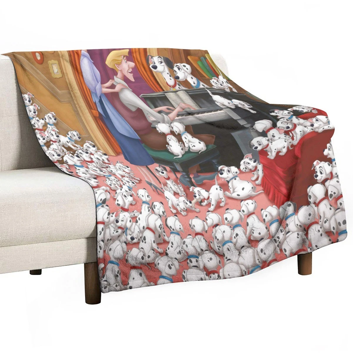 Top! 101 Dalmatians Roger Soft Warm Single-Side Printing Flannel Fleece Blanket