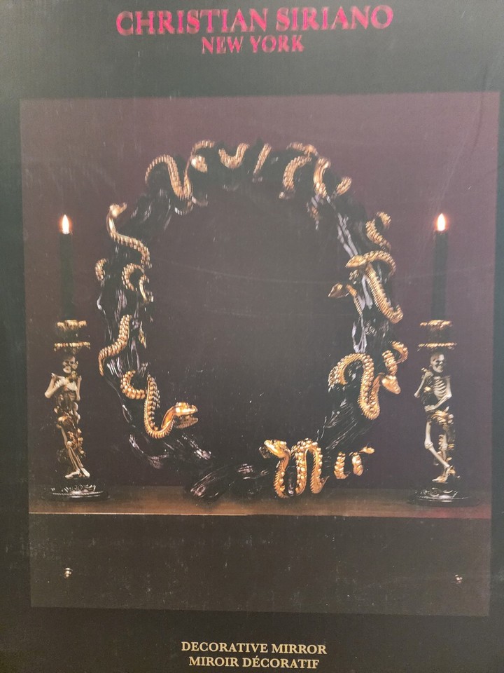 Halloween CHRISTIAN SIRIANO NEW YORK Framed Mirror With Gold Snakes New ...