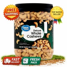 Great Value Deluxe Whole Cashews, 30 oz