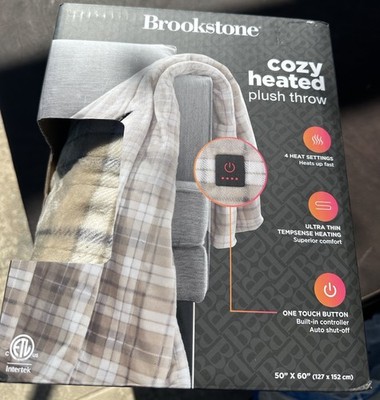 Sharper Image Plush Heated Throw Blanket 50x60 Brand New