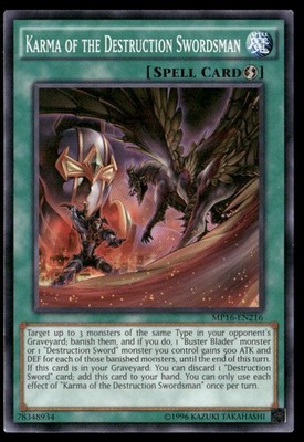yugioh 2016 mega tin card list Super Soldier Rebirth Mega-Tins Pack MP16-EN156 LP Oh trading and collectible card game (TCG/CCG) Karma of the Destruction Swordsman