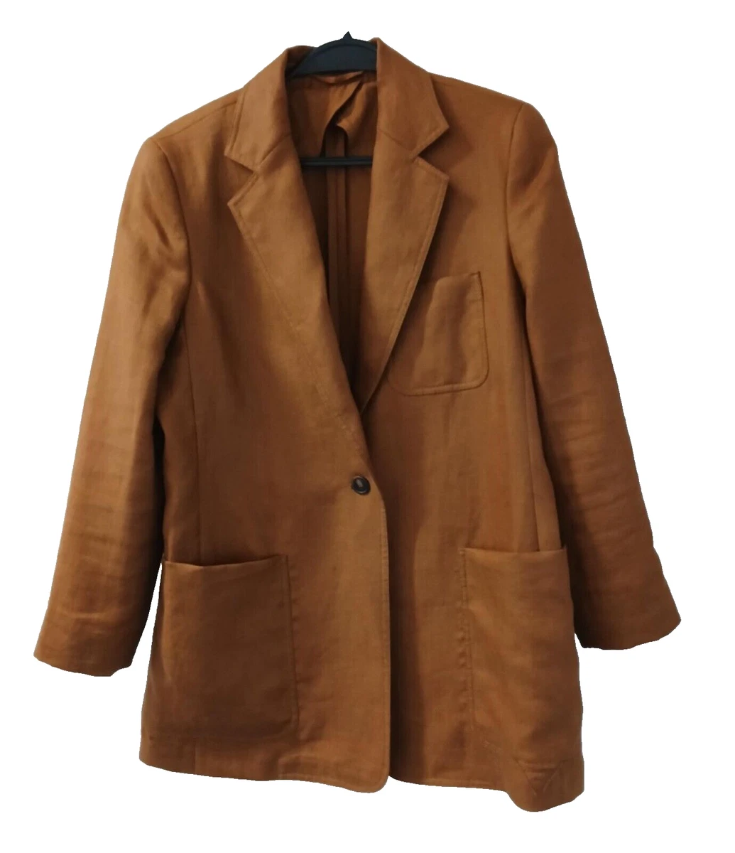 Veste Femme Max Mara En Lin – Taille 6, Couleur Ivoire, Doublée, Made In Italy
