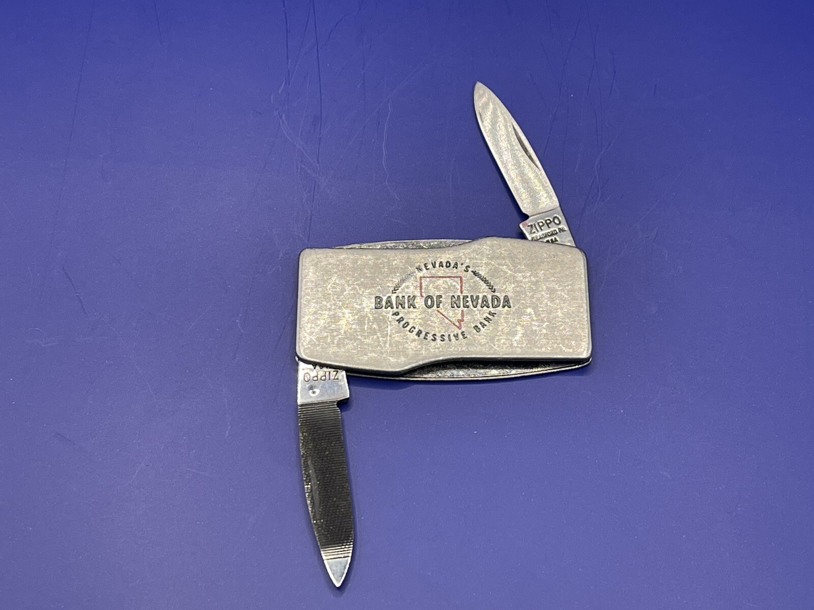 Vintage Zippo Folding Knife Bank of Nevada Nevada’s Progressive