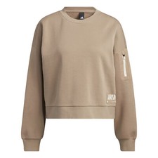 Adidas Women's Lite Novelty Crew Sweatshirt, Chalky Brown