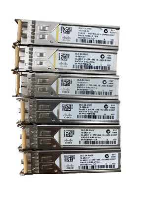 (6) Cisco GLC-SX-MMD 1G SFP SX 850nm 550m MMF LC 1000BASE Transceiver (Lot Of 6)