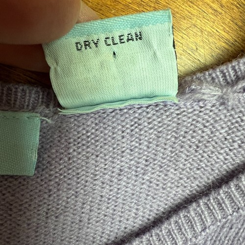 Gene Meyer Cashmere Sweater Womens Large Purple Crewneck Short Sleeve Classic L - Picture 6 of 7