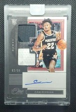 2019-20 Panini One and One CAM REDDISH Rookie Dual Jersey Patch Auto /99 RPA RC