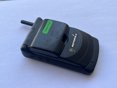 Vintage Motorola Black StarTAC Flip Phone Untested No Charger - Afbeelding 4 van 11