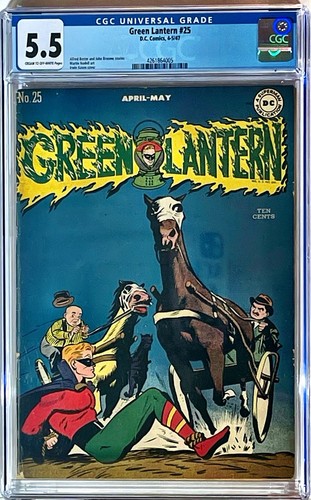 ⭐️Green Lantern #25,1947 CGC 5.5 Fine,💚Classic Hasen Bondage Cover, Scarce