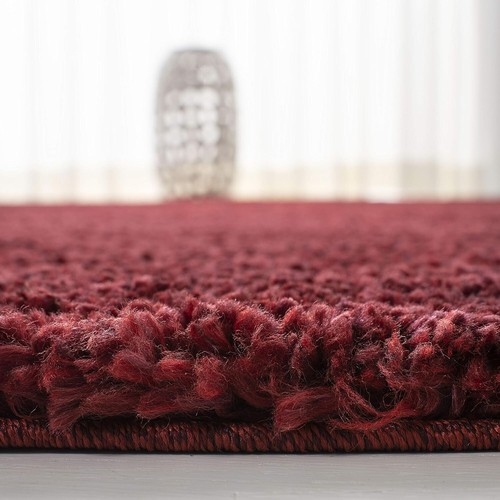 Elegant Burgundy Shag Runner Rug 2'3" x 12' - Perfect for High Traffic Areas - Picture 7 of 9