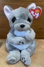 NEW! Ty Beanie Babies - WILFRED French Bull Dog Frenchie Puppy Plush Toy