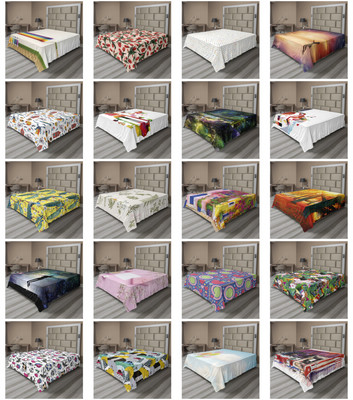 Ambesonne Colorful Fun Flat Sheet Top Sheet Decorative Bedding 6 Sizes