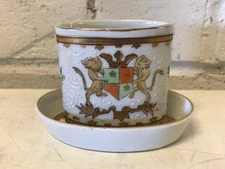 Vintage French Porcelain Likely Samson Porcelain Toothpick Cig Holder & Ashtray