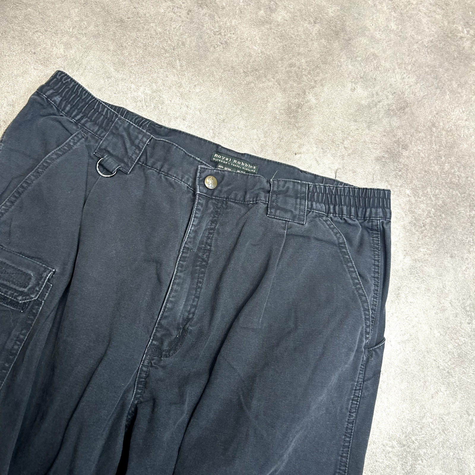 Royal Robbins Cargo Trousers Mens Regular Fit Y2K Workwear Trousers Black, 34” image 7