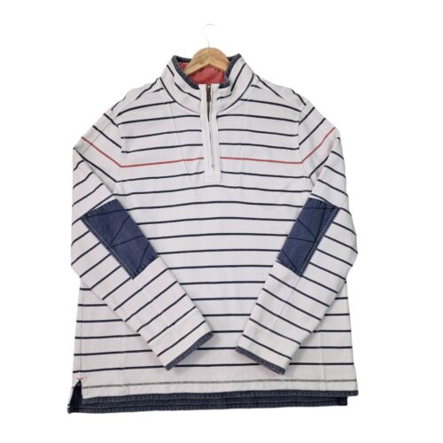 Suéter Pullover Fat Face Airlie 1/4 Cremallera Para Hombres 2XL XXL Blanco Rayas - Imagen 2 de 17