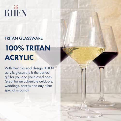 European Plastic Crystal Unbreakable Stemless Wine Glasses | Set of 6 | Acryl... - Picture 2 of 8