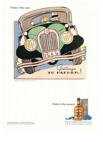 1990 Chivas Regal Father's Day Scotch Whisky Car Vintage Print Advertisement - 第 1/1 張圖片