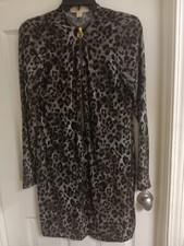 Michael Kors Dress, Women's Size Large Animal Print, Zip Neck, Flowy, EUC
