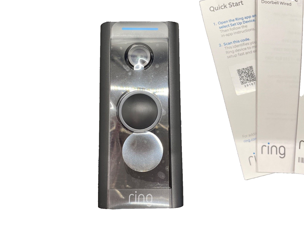 Ring 5AT3TS Wired Video Doorbell 1080p HD Black UNTESTED for sale