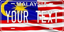 Malaysia Flag License Plate Personalized Custom Auto Bike Motorcycle Tag