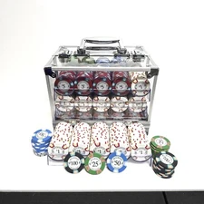 600pc 9g Pure Clay Milano Poker Chip Set/With Case