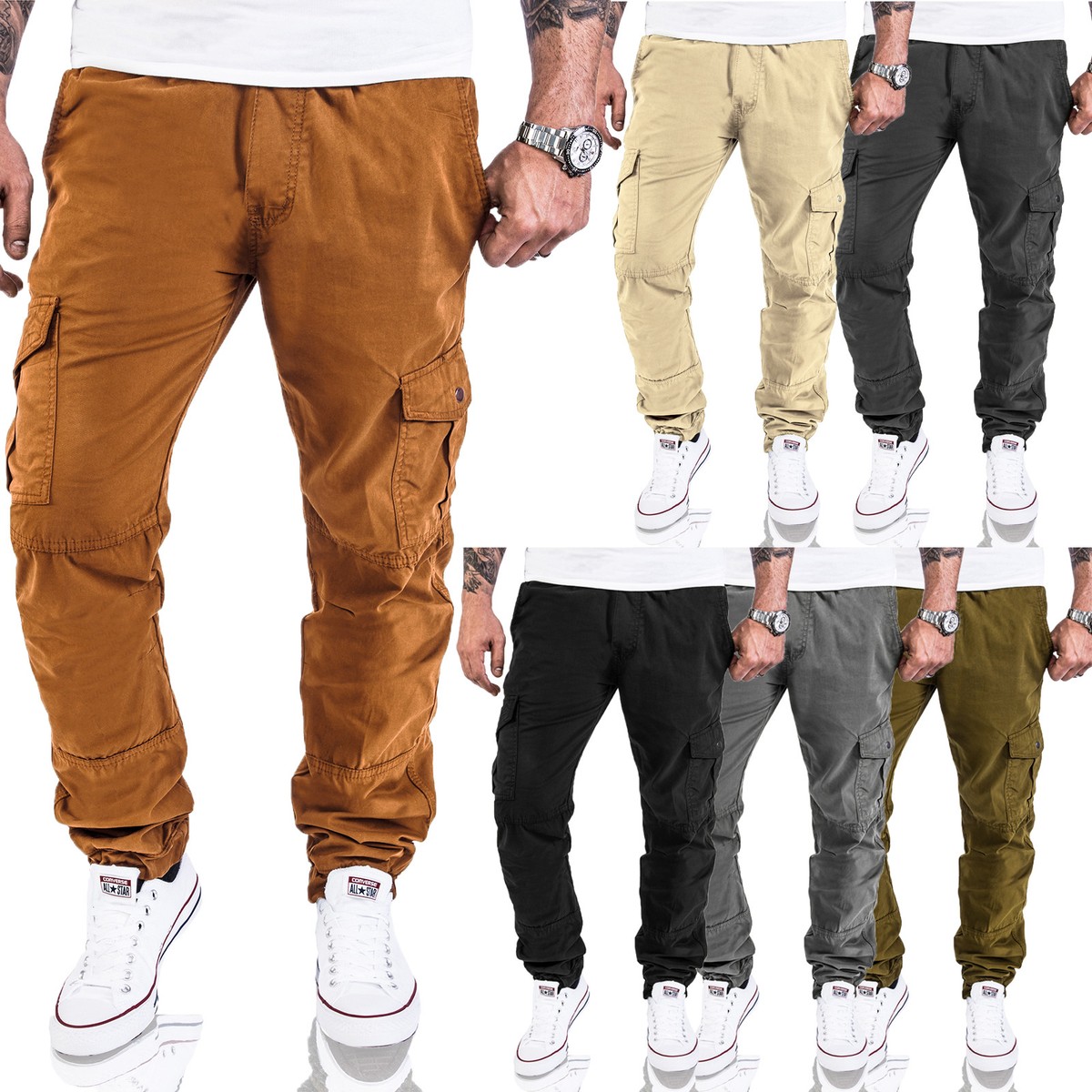Rock Creek Herren Cargo Hose Chino Hose Jogger Cargohosen