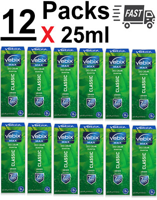 Vebix Deodorant Classic Cream Once a Week Mix No Odor Sweat ( 12 Packs X 25ml )
