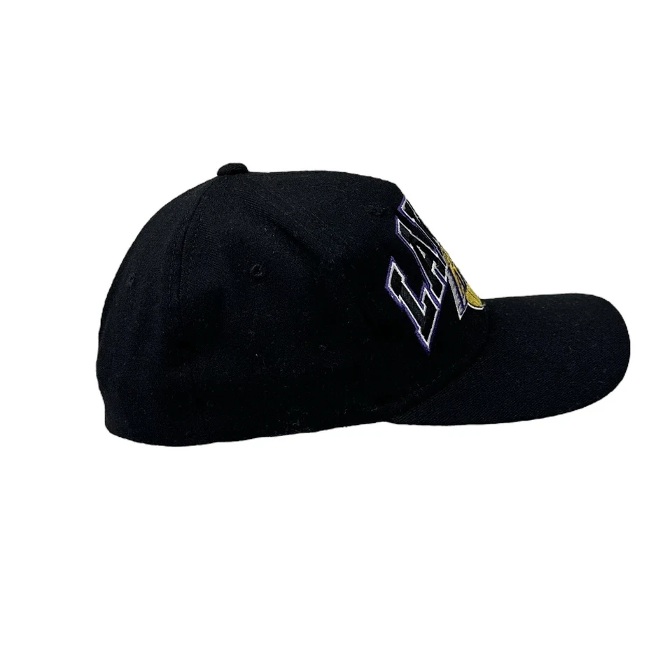 De Colección Años 90 Los Angeles LA Lakers Starter Lana Negro Ajustado Flex Gorra Gorra Rara Foto 4 de 4