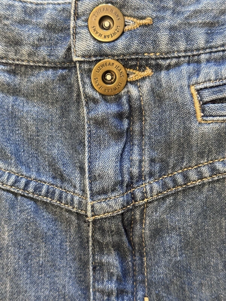 Liz Claiborne Midi Jean Skirt Sz 8 Retro Y2K 90s Flare Boho Western Preppy Long - Image 4 of 4