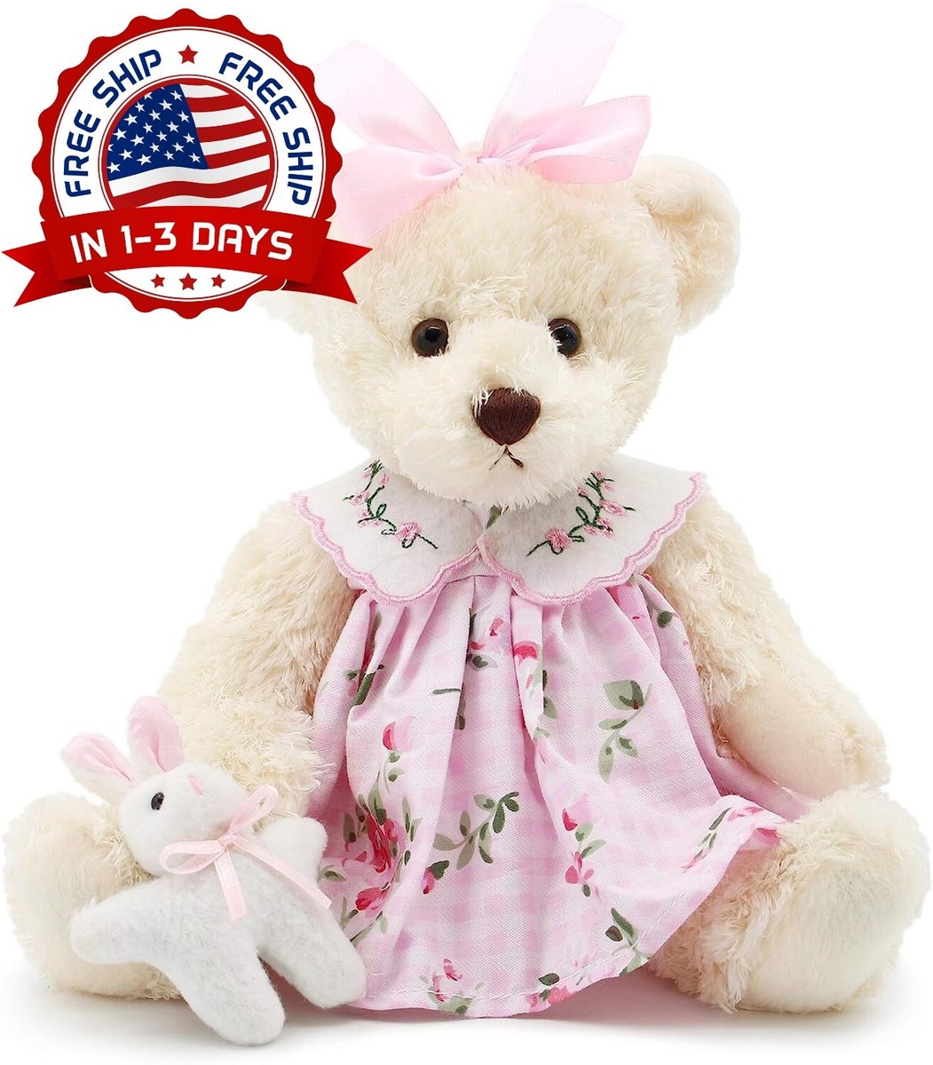 Osito De Peluche Bebé Pequeño Con Tela Linda De 10