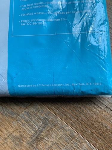 NEW Vintage JcPenney No-Iron Muslin One Flat Sheet Twin Bed Blue Floral NIP - Picture 4 of 7